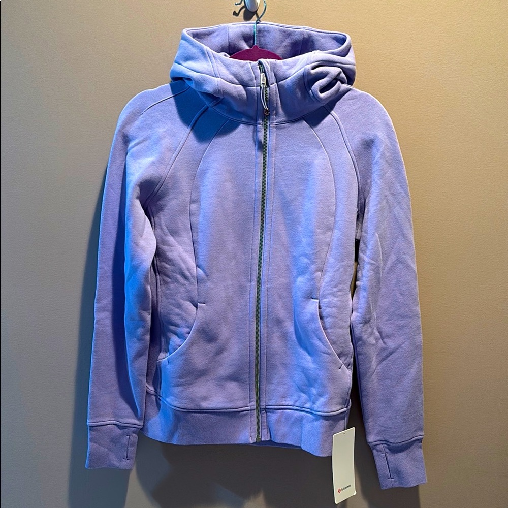 LULULEMON SCUBA FULL ZIP HOODIE IN LILAC SMOKE SZ 8 New but no tag